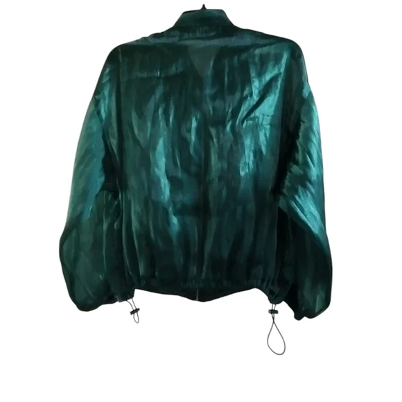 TEMPORARY PRICE REDUCTION EUC Zara Green sheer bomber style jacket Size XS - Picture 5 of 6